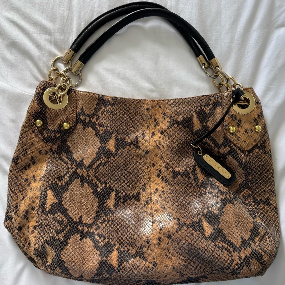 Cynthia Rowley Faux Snakeskin Hobo Shoulder Bag – Y2K 2000s Style